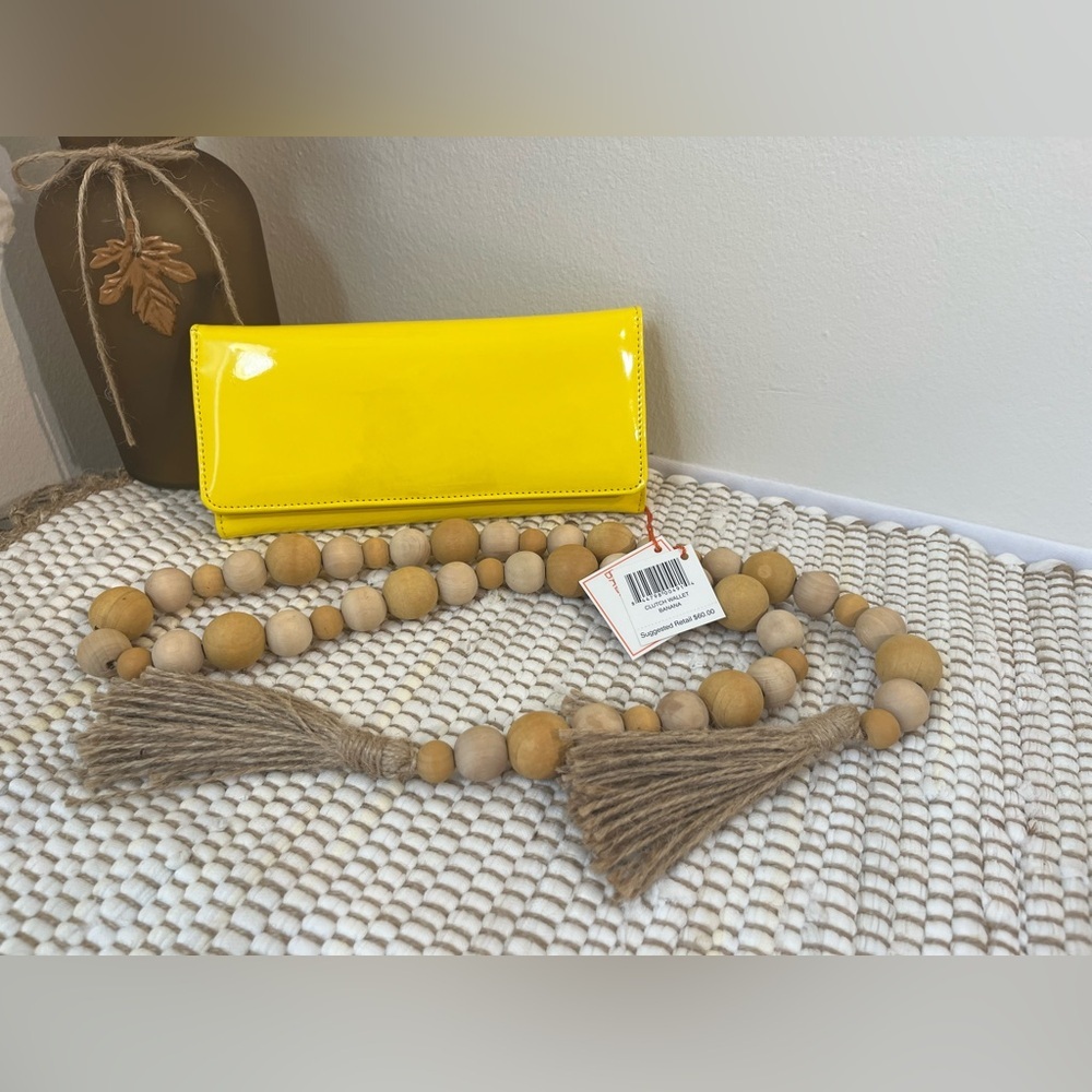 BAEKGAARD clutch wallet banana color NWT